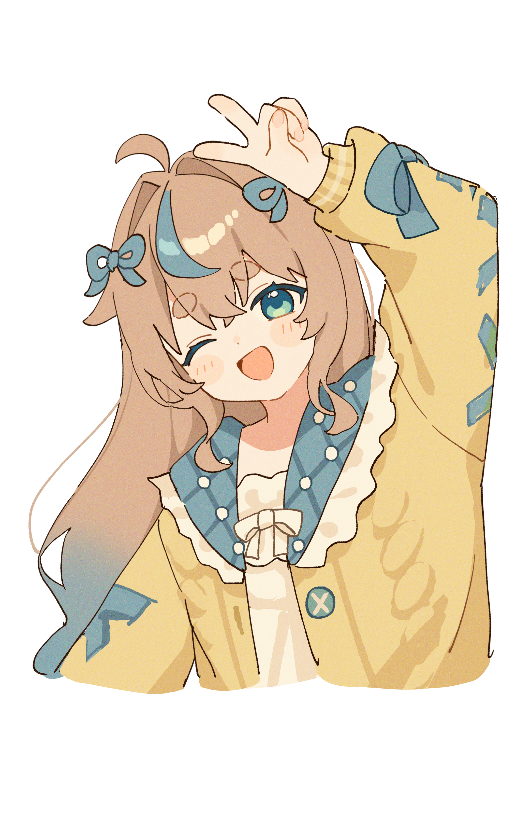 笑顔でポーズをとる小日向みくるのイラスト