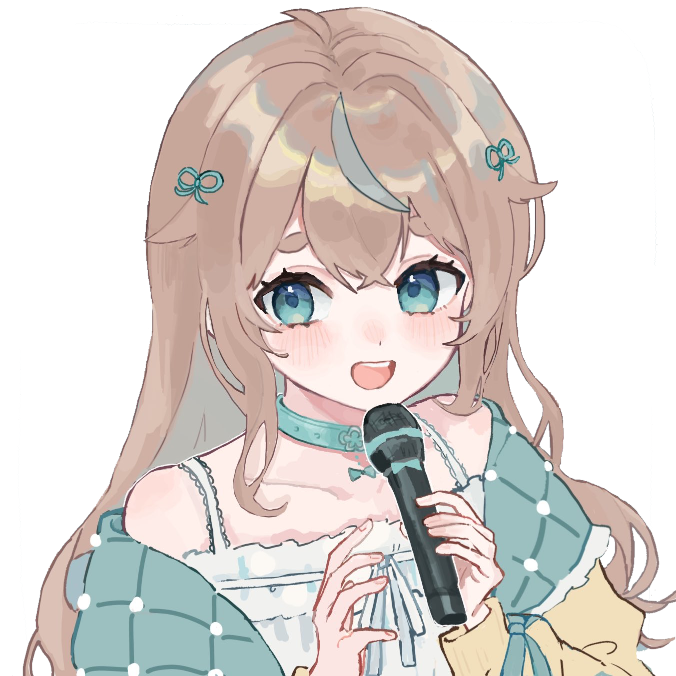 マイクを持つ小日向みくるのイラスト