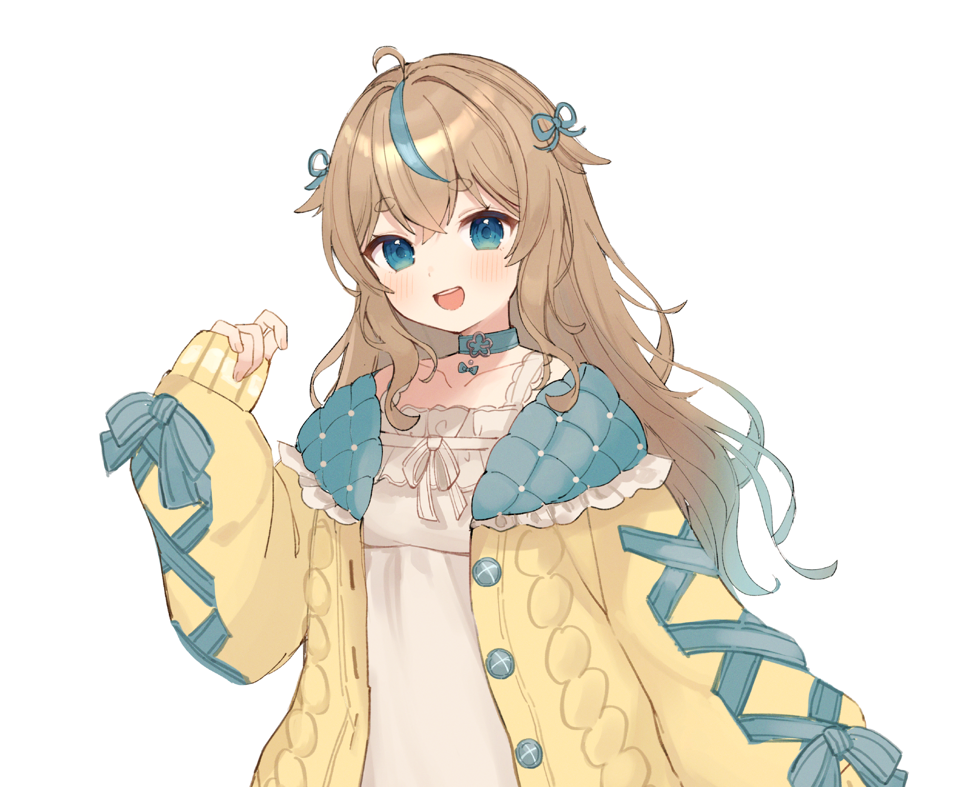 黄色い上着を着た小日向みくるの上半身イラスト
