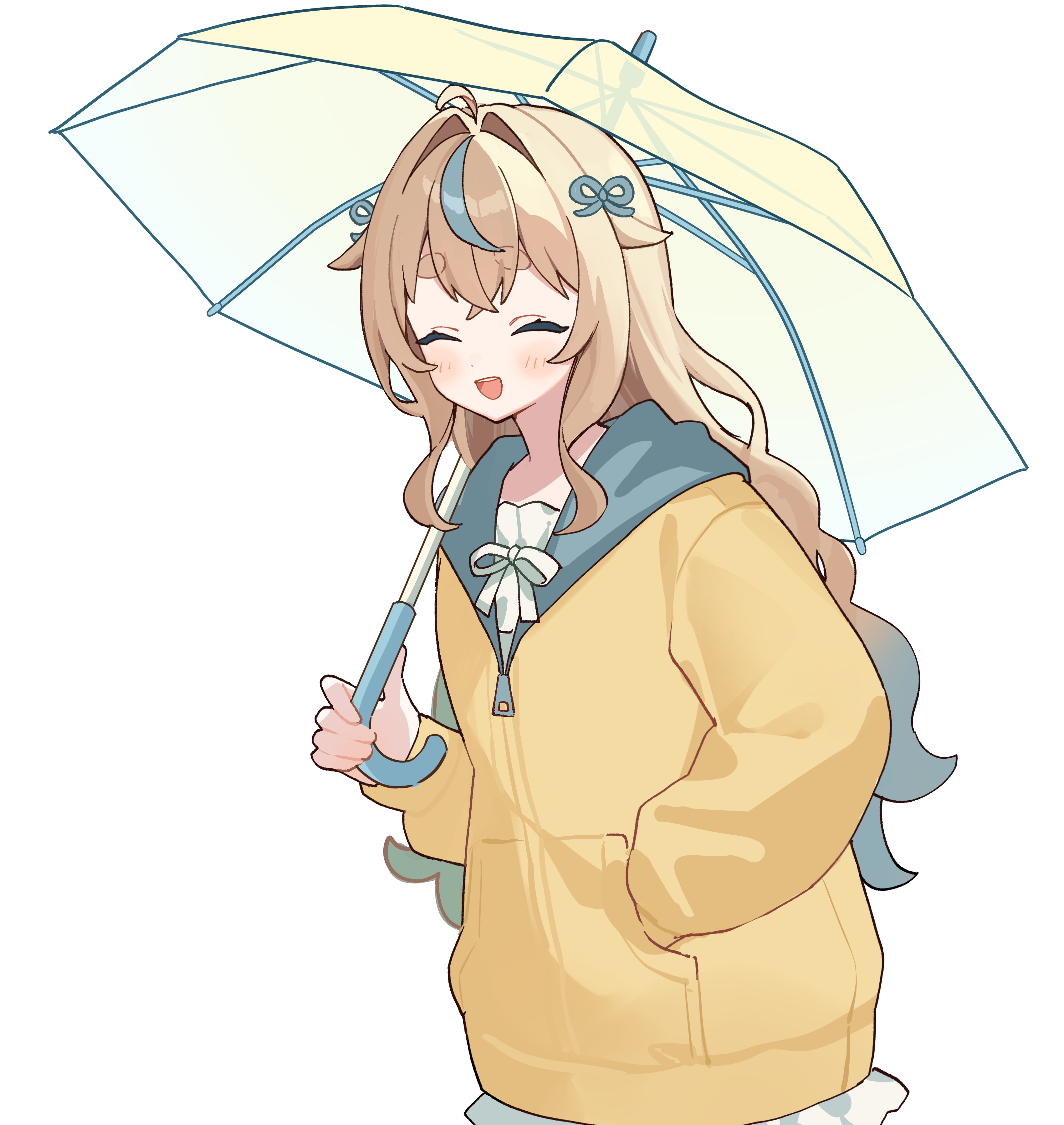傘を持つ小日向みくるのイラスト